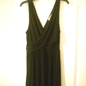 Loft Wrap Top Black Sleeveless Dress